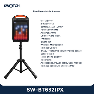 Switch Double 6.5" Portable TWS Bluetooth Karaoke Speaker